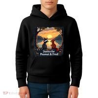 Justice For Peanut And Fred Peanut Squirrel Fred Raccoon Kids Hoodie thumb 4