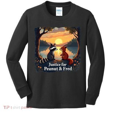 Justice For Peanut And Fred Peanut Squirrel Fred Raccoon Kids Long Sleeve Shirt