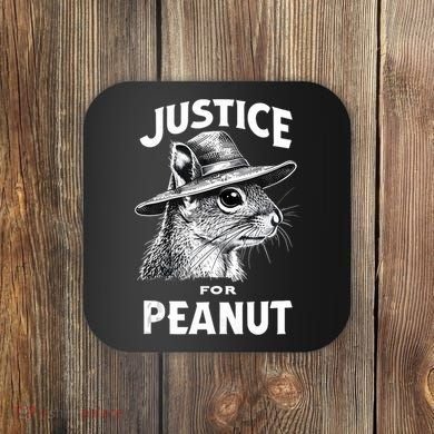 Justice For Peanut The Squirrel P’Nut Pnut Peanut Squirrel Coaster
