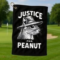 Justice For Peanut The Squirrel P’Nut Pnut Peanut Squirrel Golf Towel thumb 1