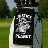 Justice For Peanut The Squirrel P’Nut Pnut Peanut Squirrel Golf Towel thumb 2