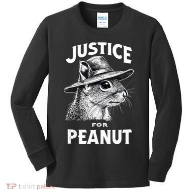 Justice For Peanut The Squirrel P’Nut Pnut Peanut Squirrel Kids Long Sleeve Shirt