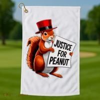 Justice For Peanut The Squirrel Peanut Squirrel Golf Towel thumb 1