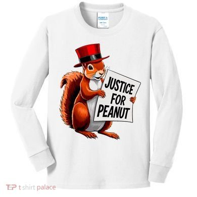Justice For Peanut The Squirrel Peanut Squirrel Kids Long Sleeve Shirt