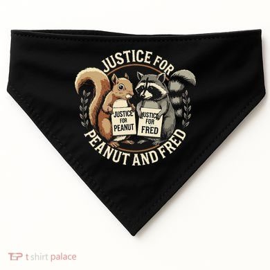 Justice For Peanut And Fred Peanut Squirrel Fred Raccoon USA-Made Doggie Bandana
