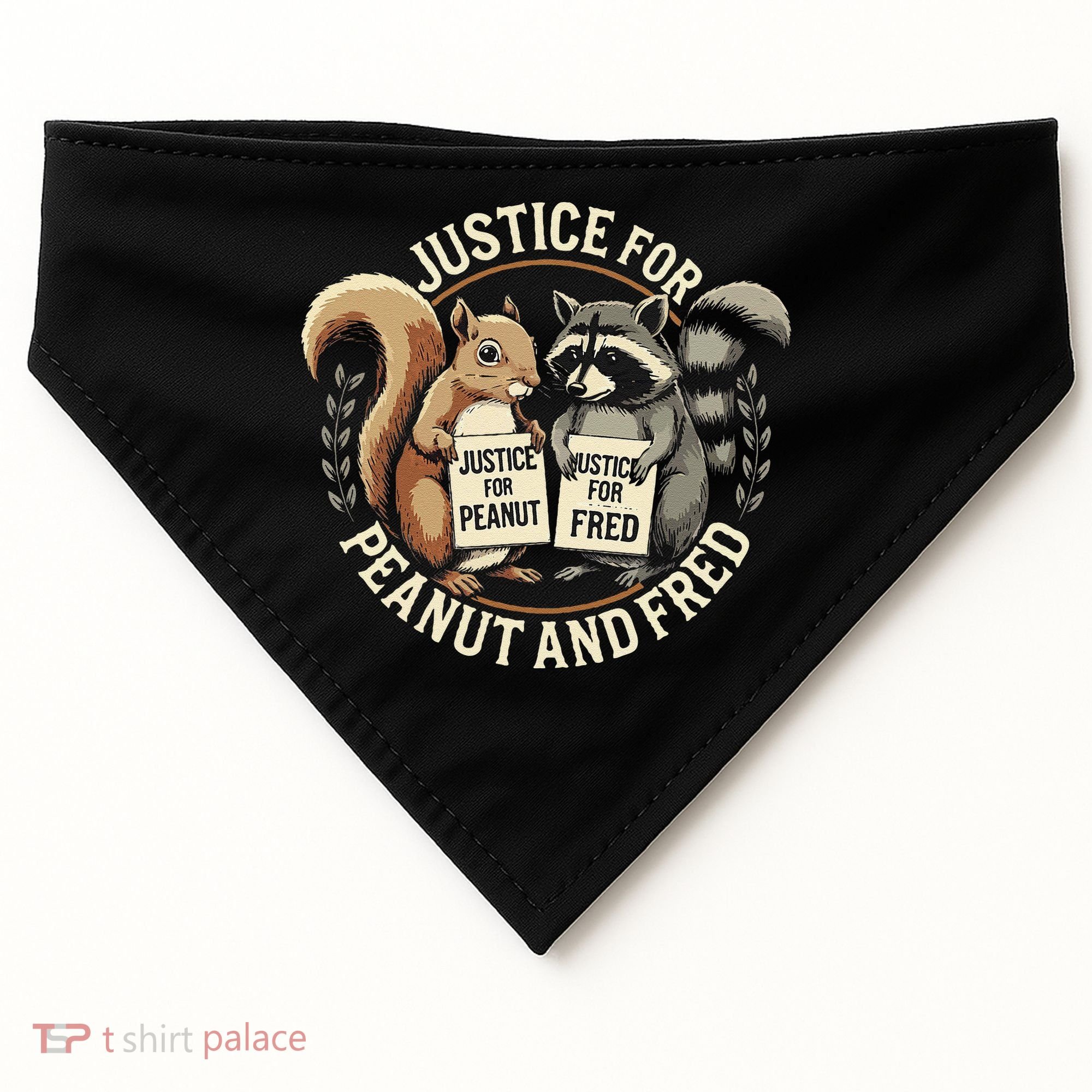 Justice For Peanut And Fred Peanut Squirrel Fred Raccoon USA-Made Doggie Bandana