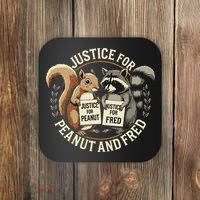 Justice For Peanut And Fred Peanut Squirrel Fred Raccoon Coaster thumb 0