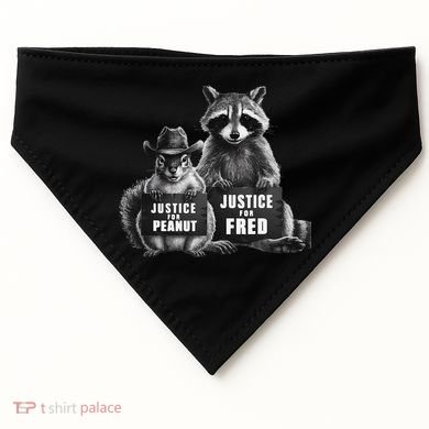 Justice For Peanut The Squirrel And Fred The Raccoon USA-Made Doggie Bandana