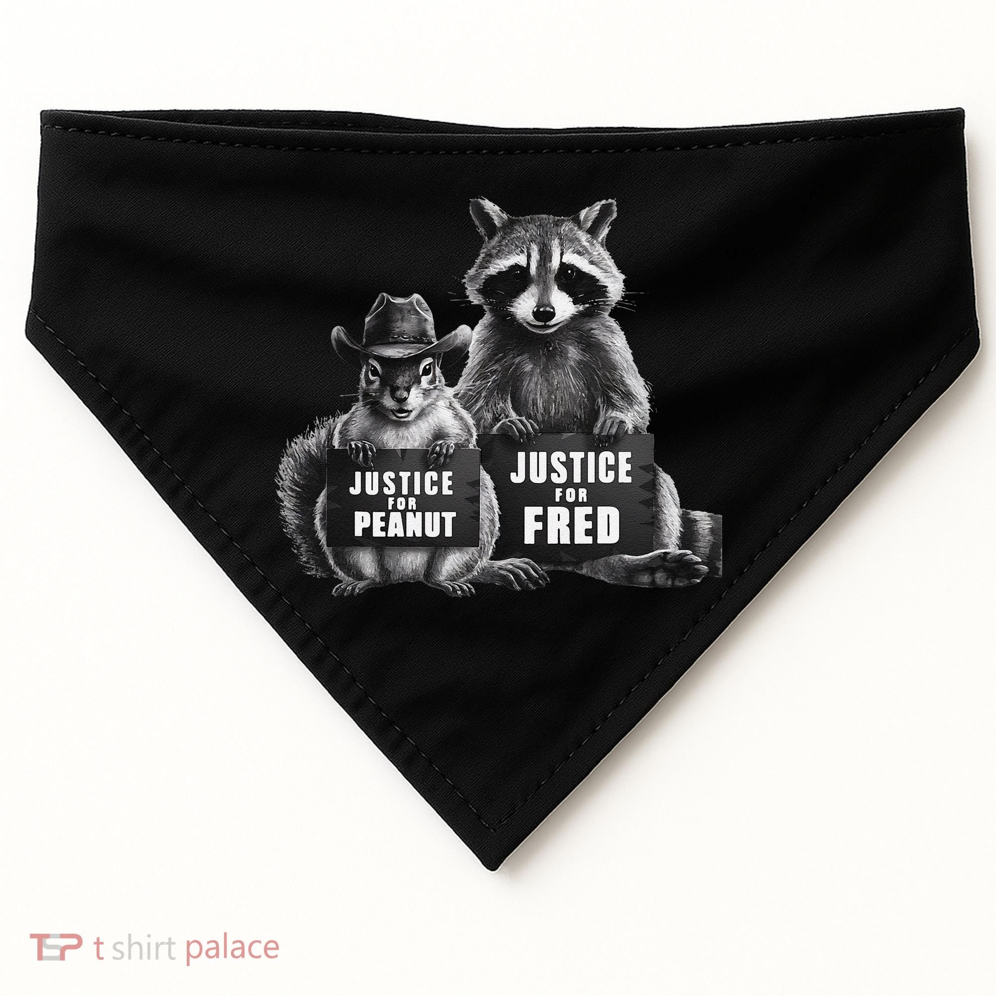 Justice For Peanut The Squirrel And Fred The Raccoon USA-Made Doggie Bandana
