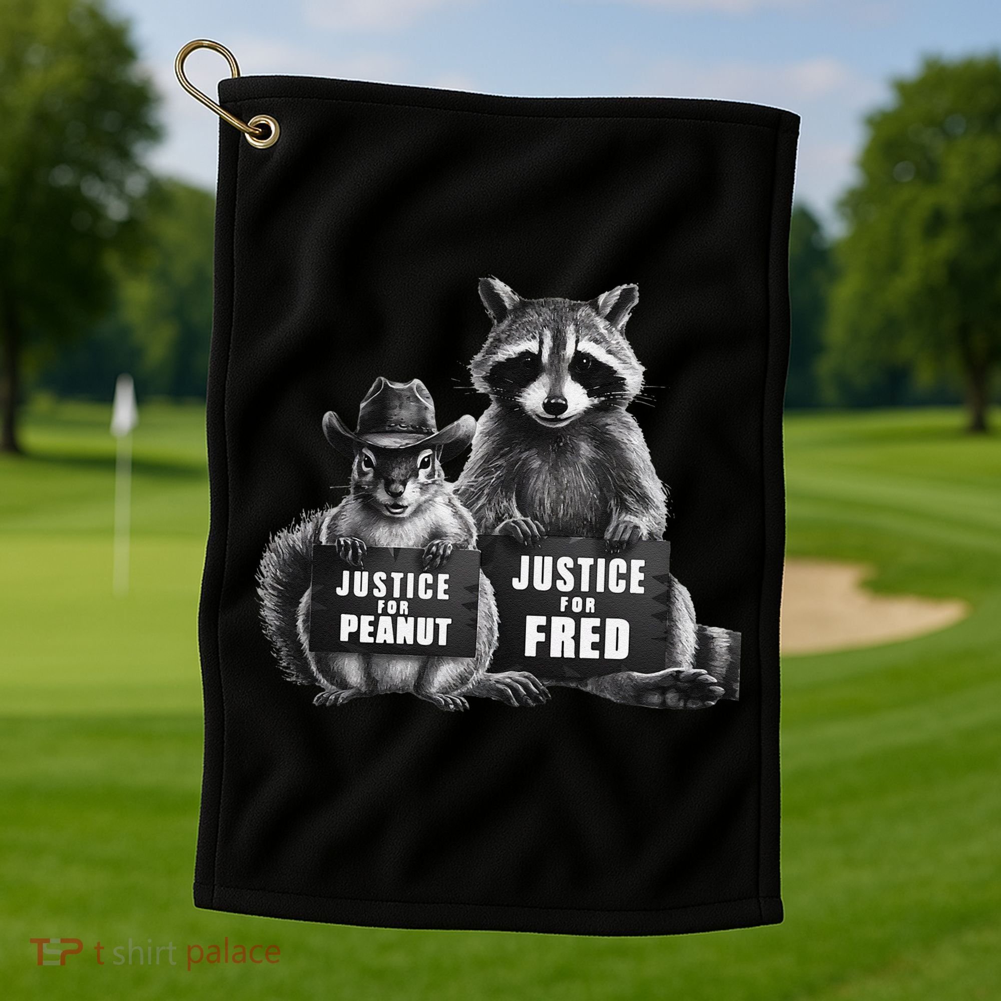 Justice For Peanut The Squirrel And Fred The Raccoon Golf Towel