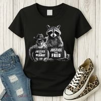 Justice For Peanut The Squirrel And Fred The Raccoon Women's T-Shirt thumb 3