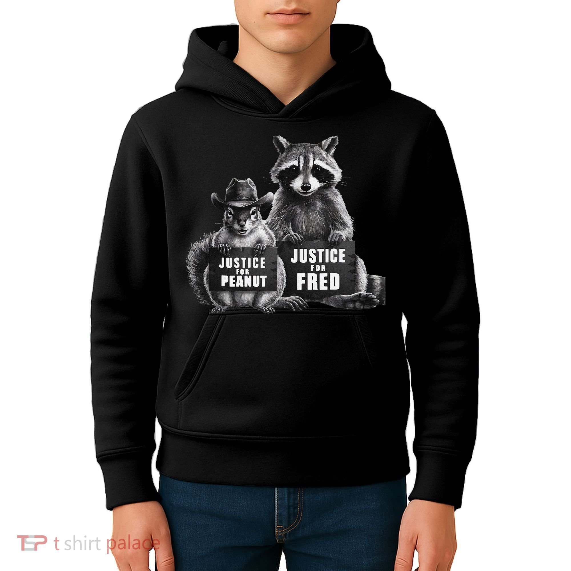Justice For Peanut The Squirrel And Fred The Raccoon Kids Hoodie