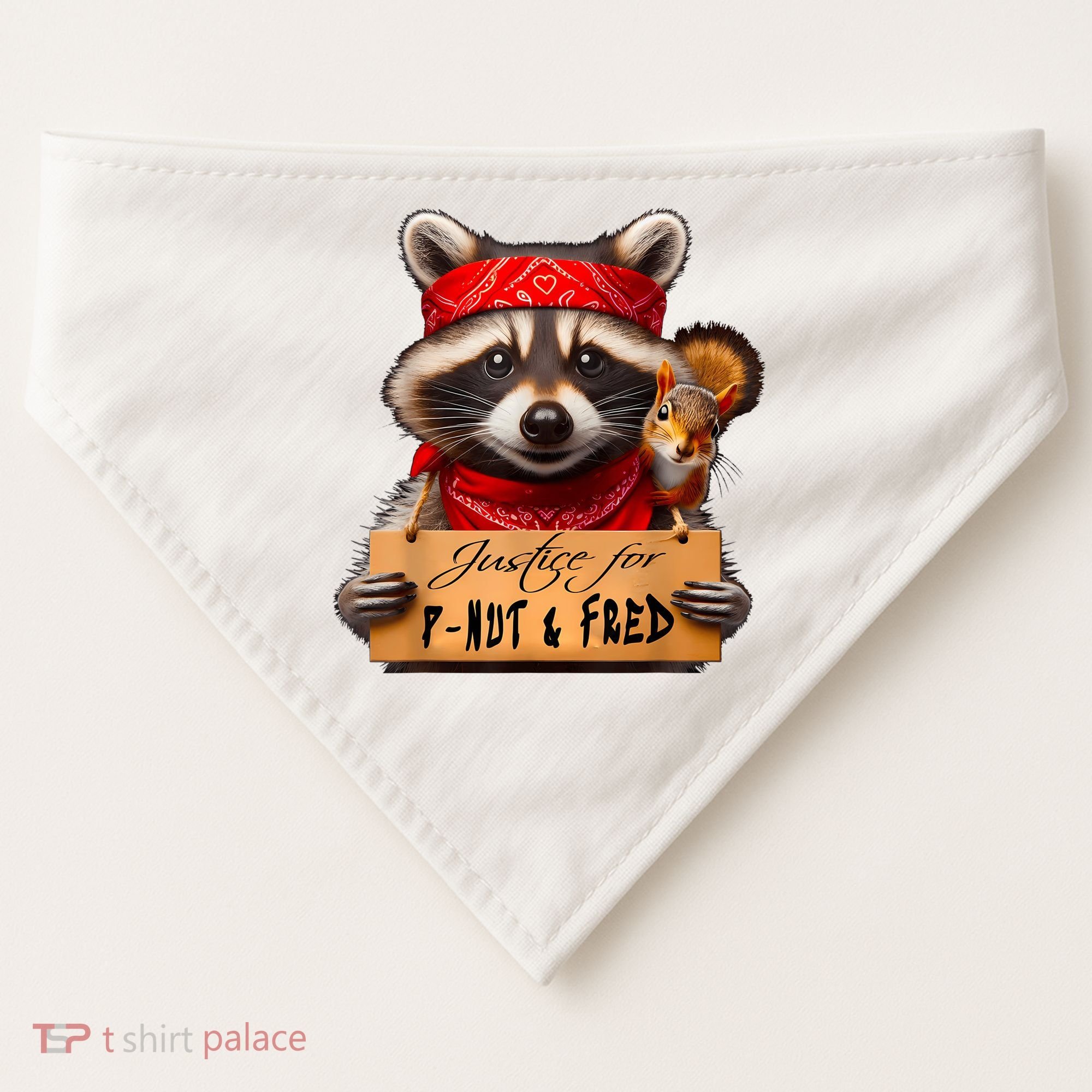 Justice For Peanut The Squirrel Pnut & Fred The Raccoon USA-Made Doggie Bandana