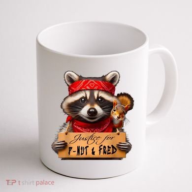 Justice For Peanut The Squirrel Pnut & Fred The Raccoon Coffee Mug back