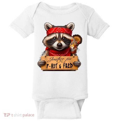 Justice For Peanut The Squirrel Pnut & Fred The Raccoon Baby Bodysuit