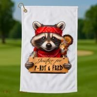 Justice For Peanut The Squirrel Pnut & Fred The Raccoon Golf Towel thumb 1