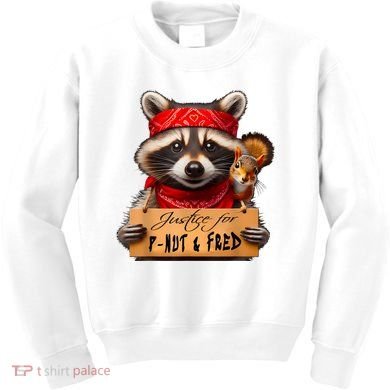 Justice For Peanut The Squirrel Pnut & Fred The Raccoon Kids Sweatshirt