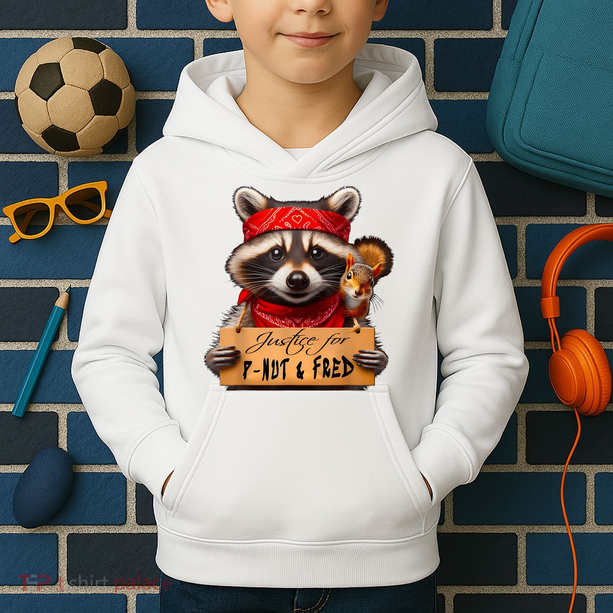 Justice For Peanut The Squirrel Pnut & Fred The Raccoon Kids Hoodie