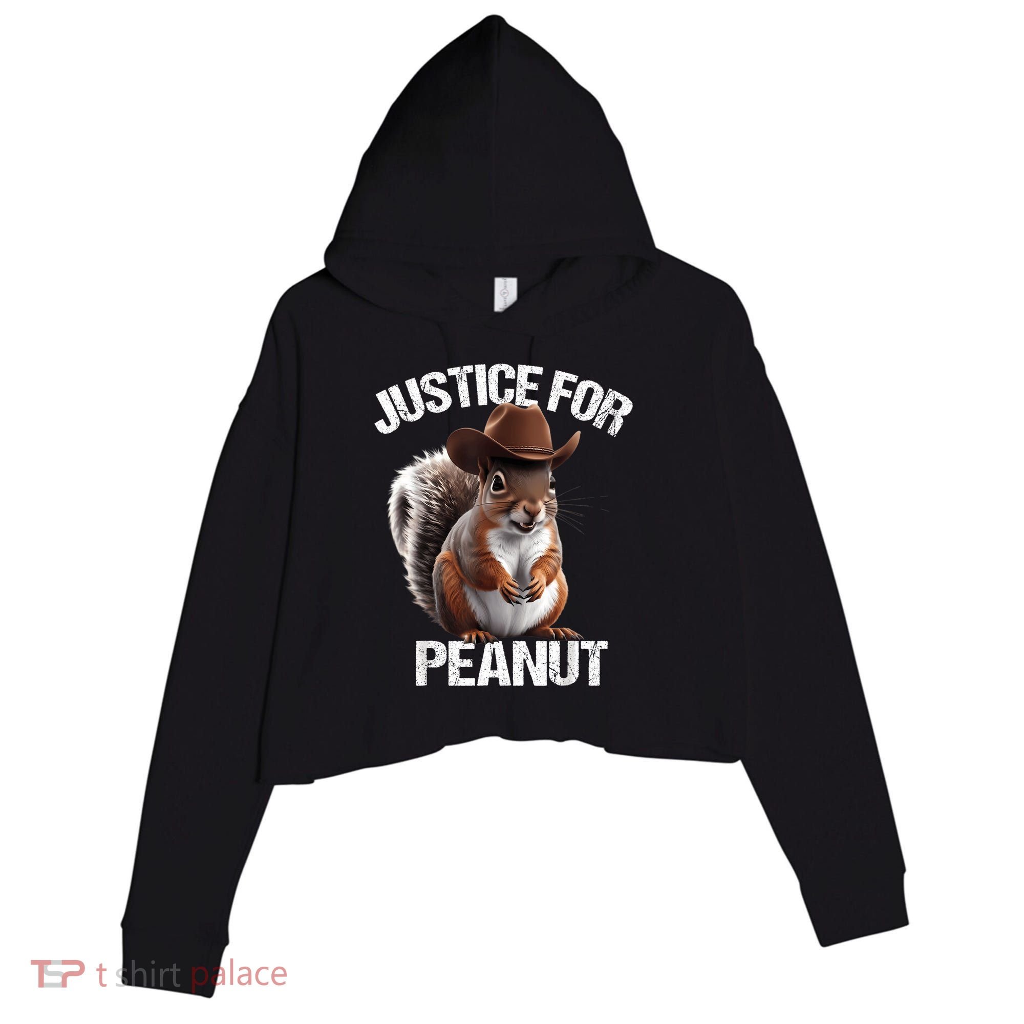 Justice For Peanut The Squirrel Peanut Squirrel Crop Fleece Hoodie