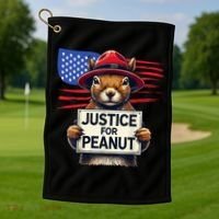 Justice For Peanut The Squirrel Golf Towel thumb 1