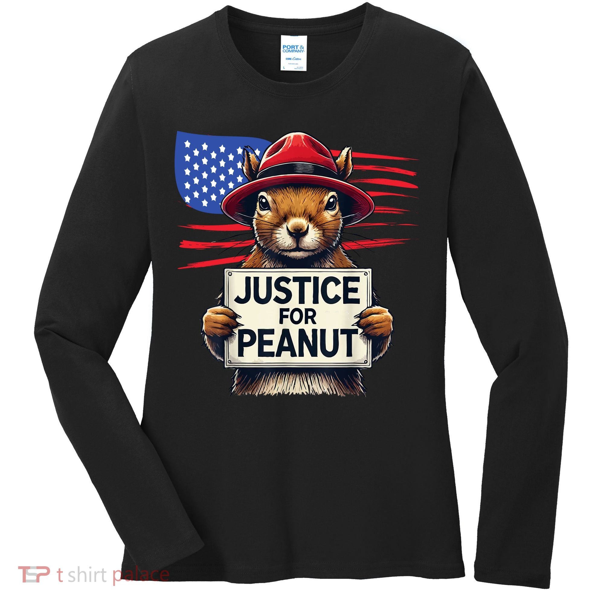 Justice For Peanut The Squirrel Women's Long Sleeve Shirt
