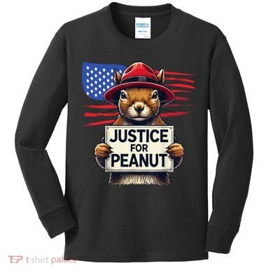 Justice For Peanut The Squirrel Kids Long Sleeve Shirt