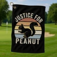 Justice For Peanut The Squirrel The Squirrel Pnut Golf Towel thumb 1