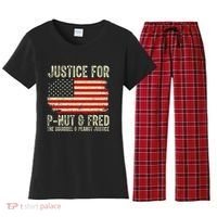 Justice For P Nut And Fred The Squirrel And Peanut Justice Women's Flannel Pajama Set thumb 0