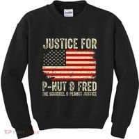Justice For P Nut And Fred The Squirrel And Peanut Justice Kids Sweatshirt thumb 0