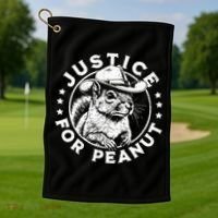 Justice For Peanut The Squirrel P’Nut Pnut Peanut Squirrel Golf Towel thumb 1