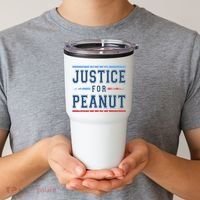 Justice For Peanut The Squirrel Usa Flag Tumbler thumb 2