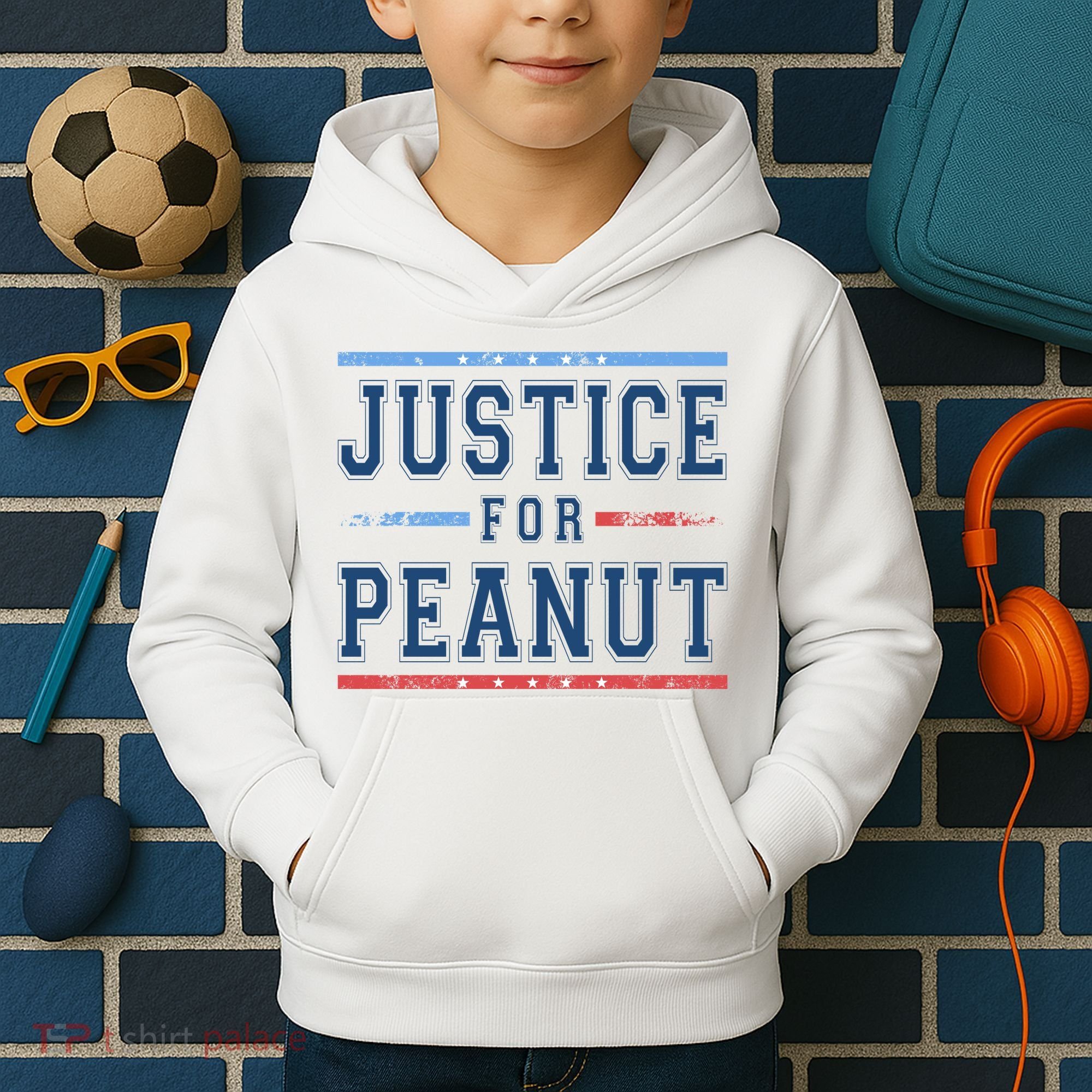 Justice For Peanut The Squirrel Usa Flag Kids Hoodie