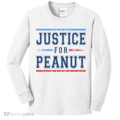 Justice For Peanut The Squirrel Usa Flag Kids Long Sleeve Shirt