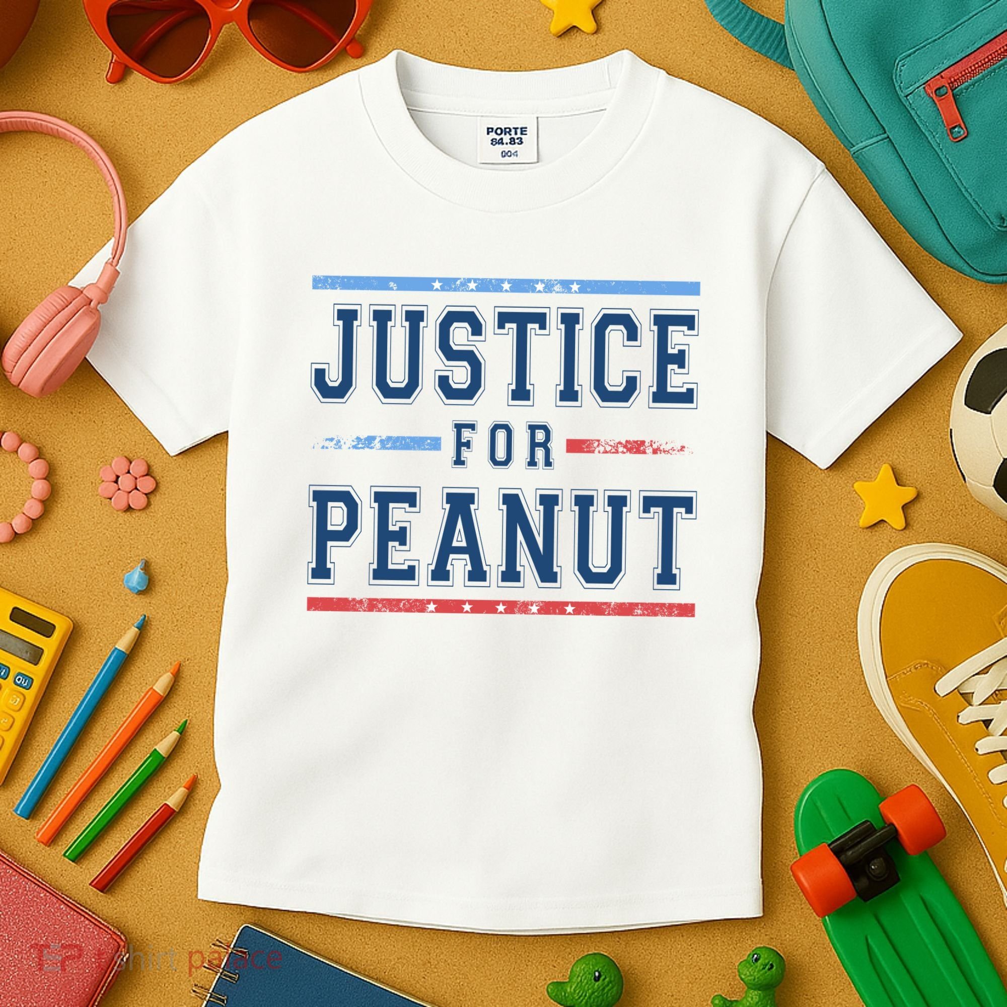 Justice For Peanut The Squirrel Usa Flag Kids T-Shirt
