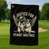 Justice For Peanut And Fred Peanut Squirrel Fred Raccoon Gift Golf Towel thumb 1