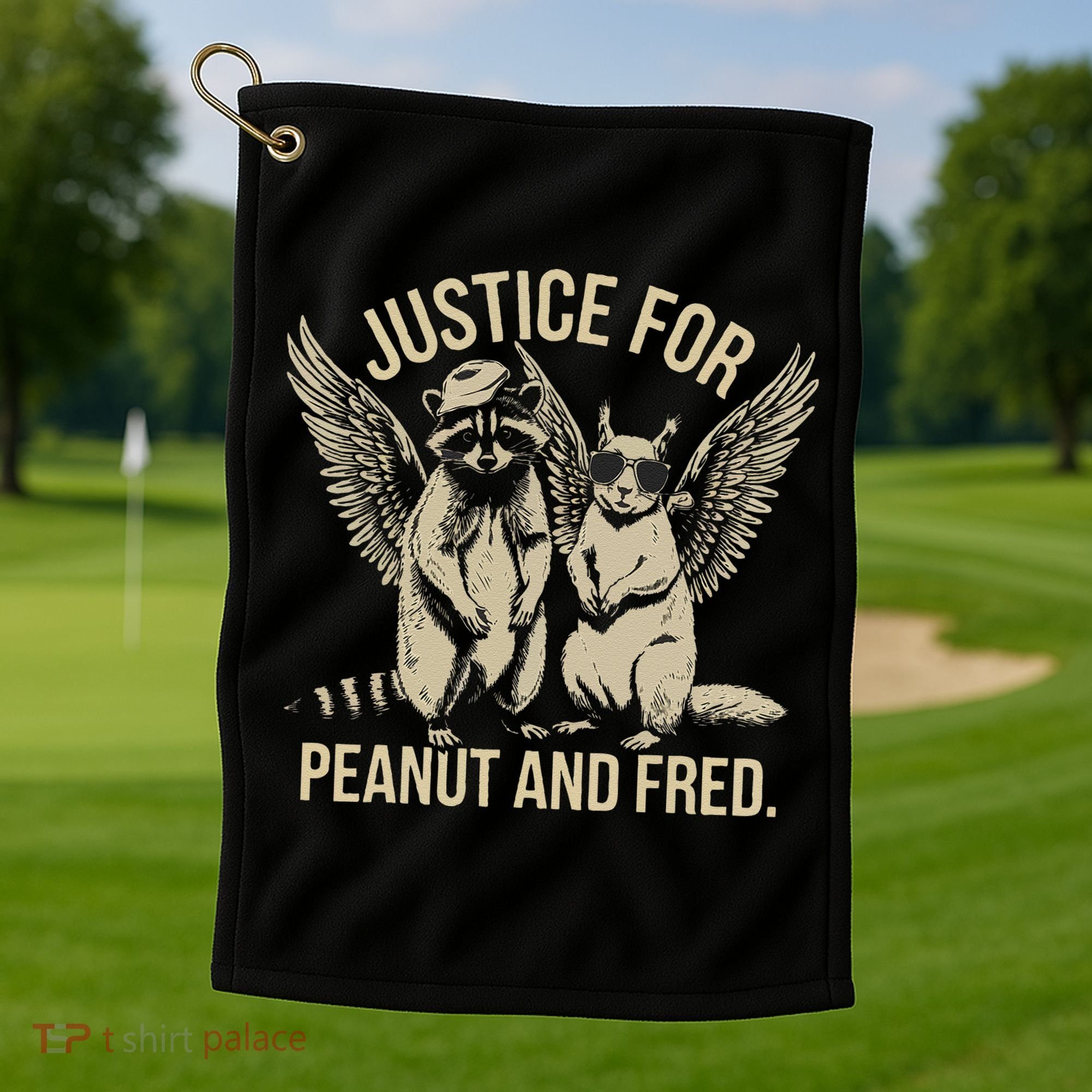 Justice For Peanut And Fred Peanut Squirrel Fred Raccoon Gift Golf Towel