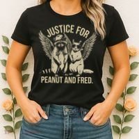 Justice For Peanut And Fred Peanut Squirrel Fred Raccoon Gift Women's T-Shirt thumb 2