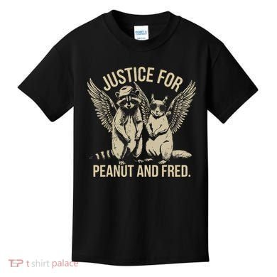 Justice For Peanut And Fred Peanut Squirrel Fred Raccoon Gift Kids T-Shirt
