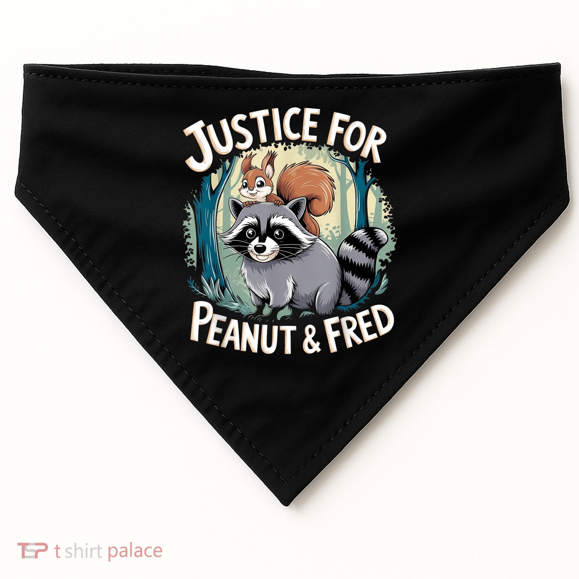 Justice For Peanut The Squirrel And Fred The Raccoon USA-Made Doggie Bandana