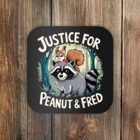 Justice For Peanut The Squirrel And Fred The Raccoon Coaster thumb 0