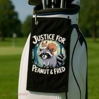 Justice For Peanut The Squirrel And Fred The Raccoon Golf Towel thumb 2