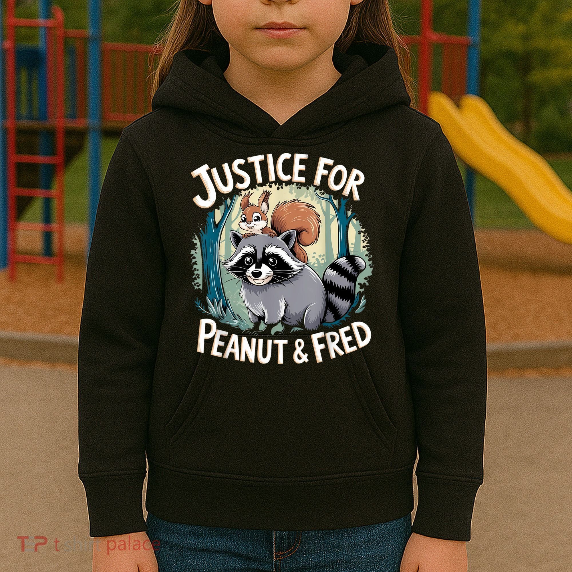 Justice For Peanut The Squirrel And Fred The Raccoon Kids Hoodie