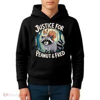 Justice For Peanut The Squirrel And Fred The Raccoon Kids Hoodie thumb 4