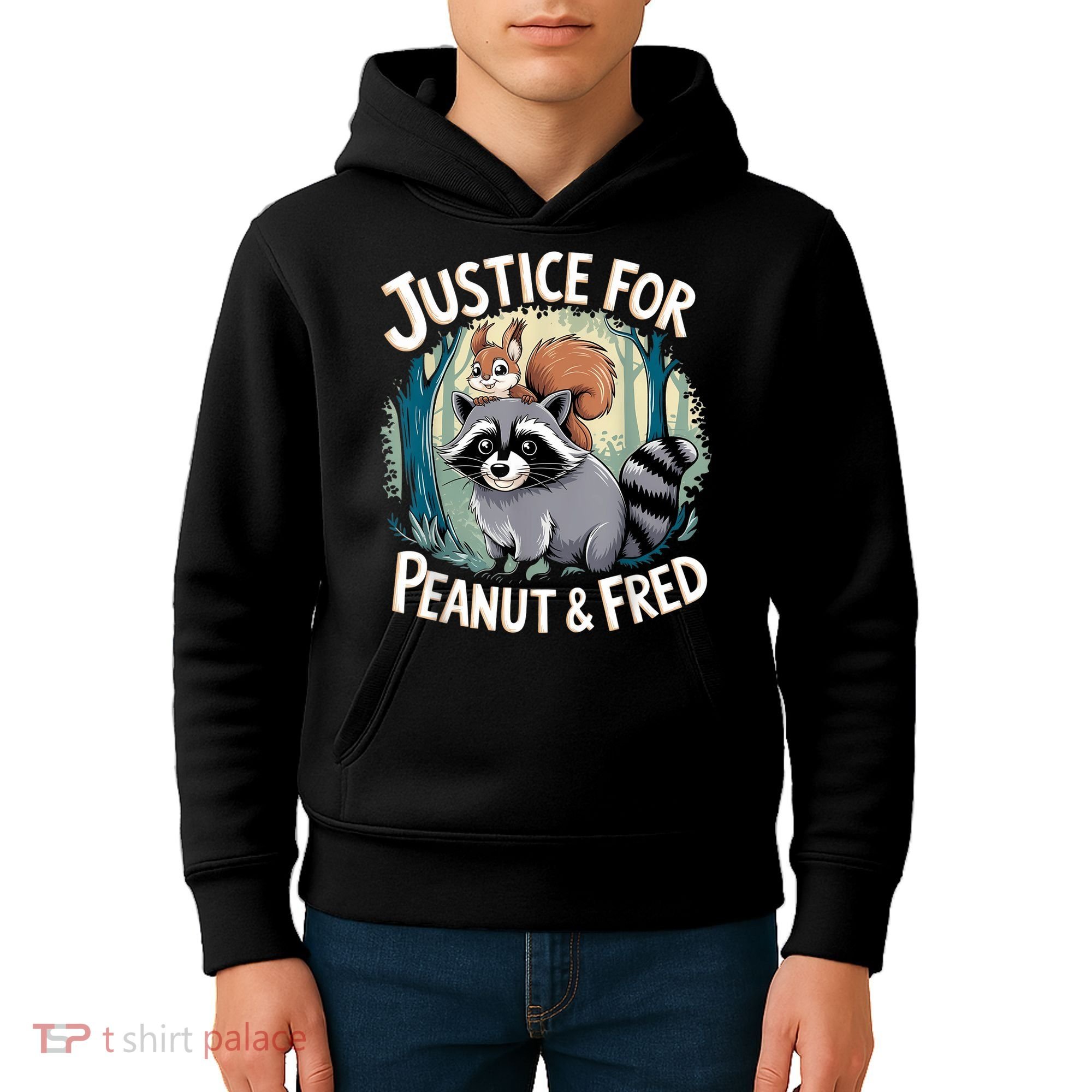 Justice For Peanut The Squirrel And Fred The Raccoon Kids Hoodie