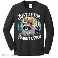 Justice For Peanut The Squirrel And Fred The Raccoon Kids Long Sleeve Shirt thumb 0