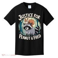 Justice For Peanut The Squirrel And Fred The Raccoon Kids T-Shirt thumb 0