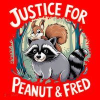 Justice For Peanut The Squirrel And Fred The Raccoon Santa Hat thumb 1