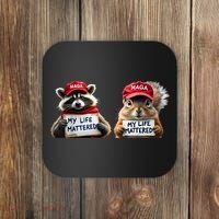 Justice For Peanut The Squirrel And Fred The Raccoon Coaster thumb 0