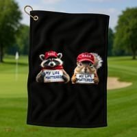 Justice For Peanut The Squirrel And Fred The Raccoon Golf Towel thumb 1