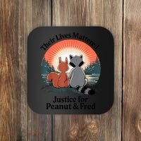 Justice For Peanut The Squirrel Justice For Fred The Raccoon Coaster thumb 0